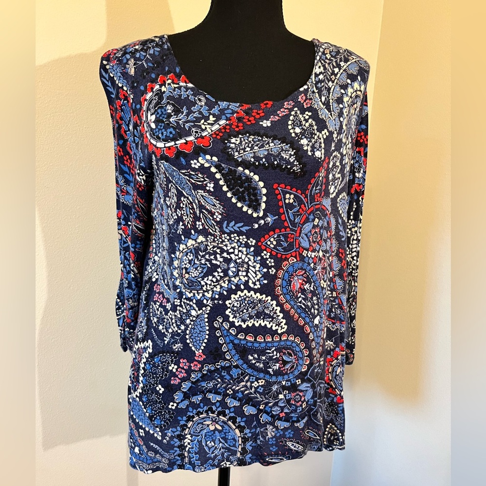 Sharagano Shark-bite Long Sleeve Top